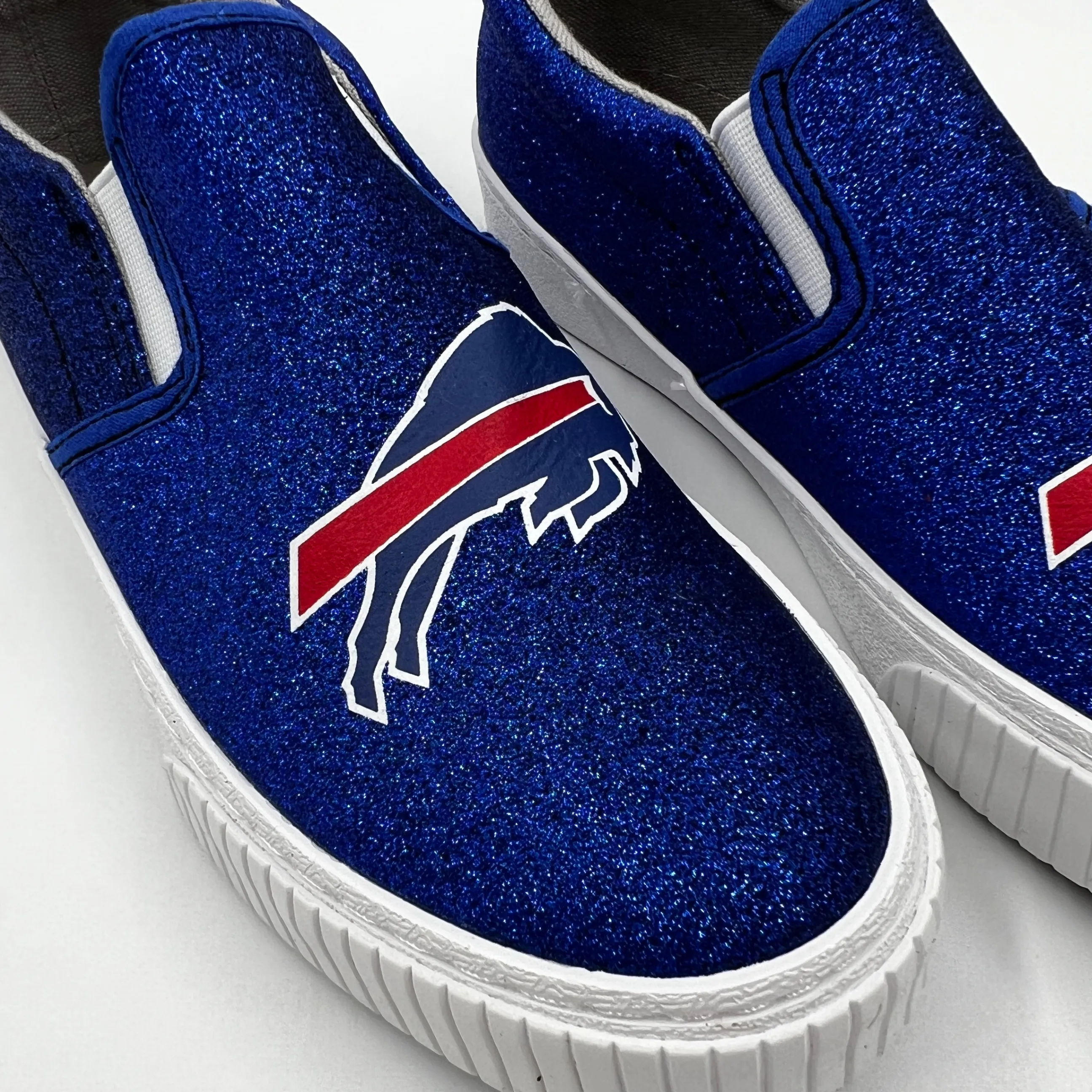 Women's Buffalo Bills Glitter Slip On Canvas Shoes