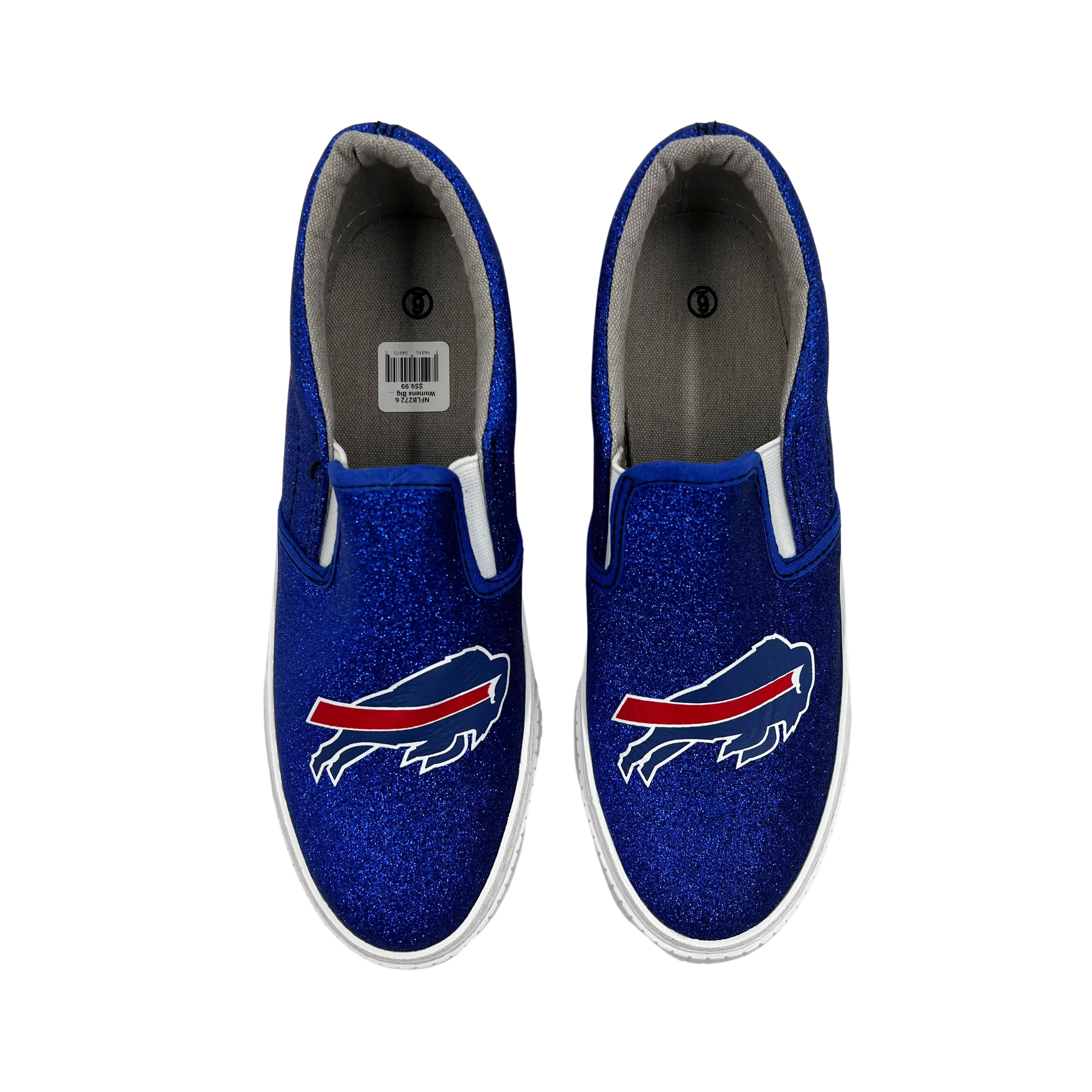 Women's Buffalo Bills Glitter Slip On Canvas Shoes