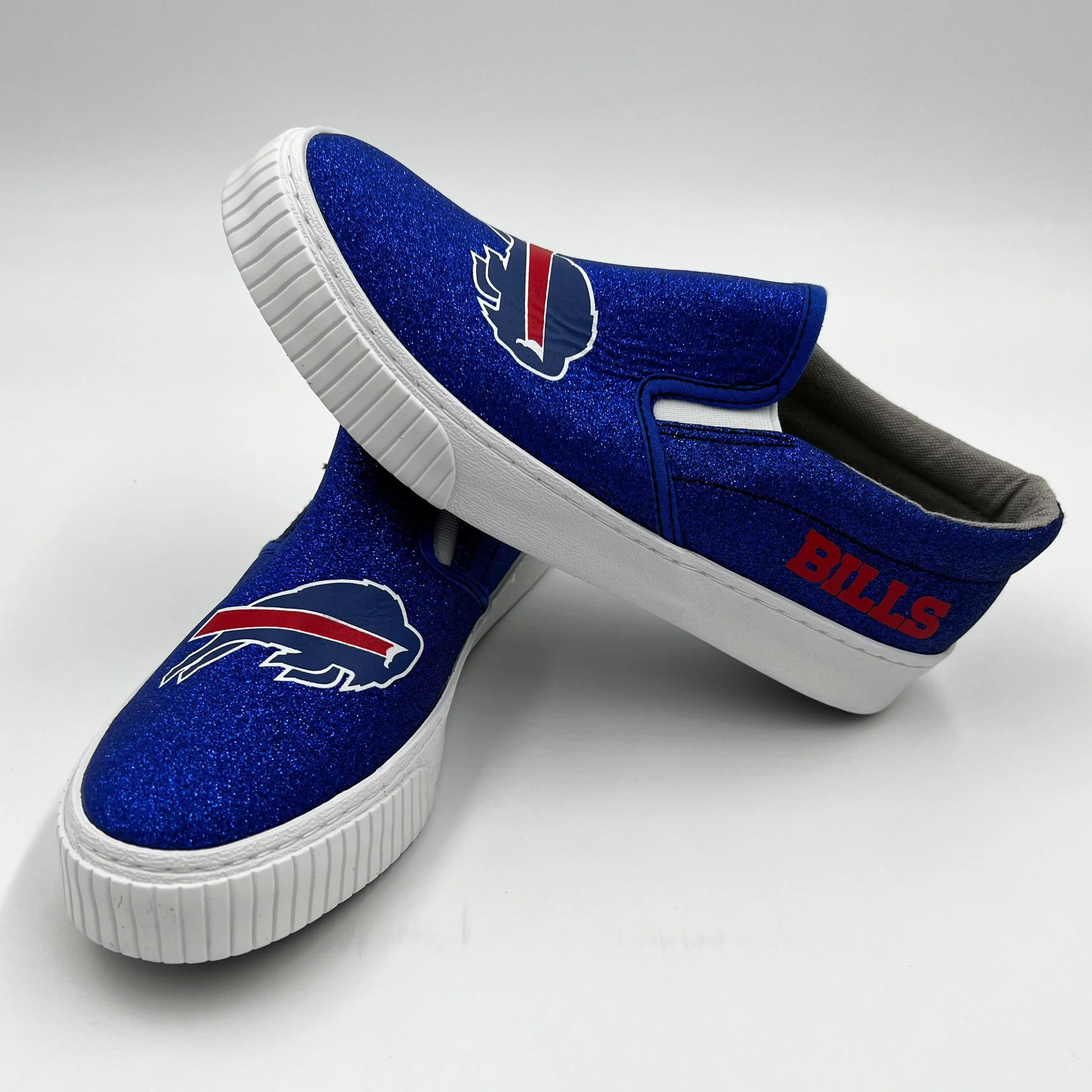 Women's Buffalo Bills Glitter Slip On Canvas Shoes