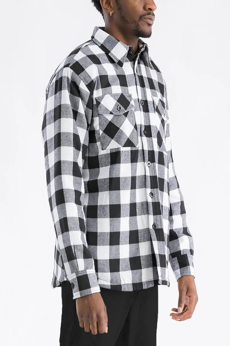 Checkered Plaid Quilted Flannel Jacket