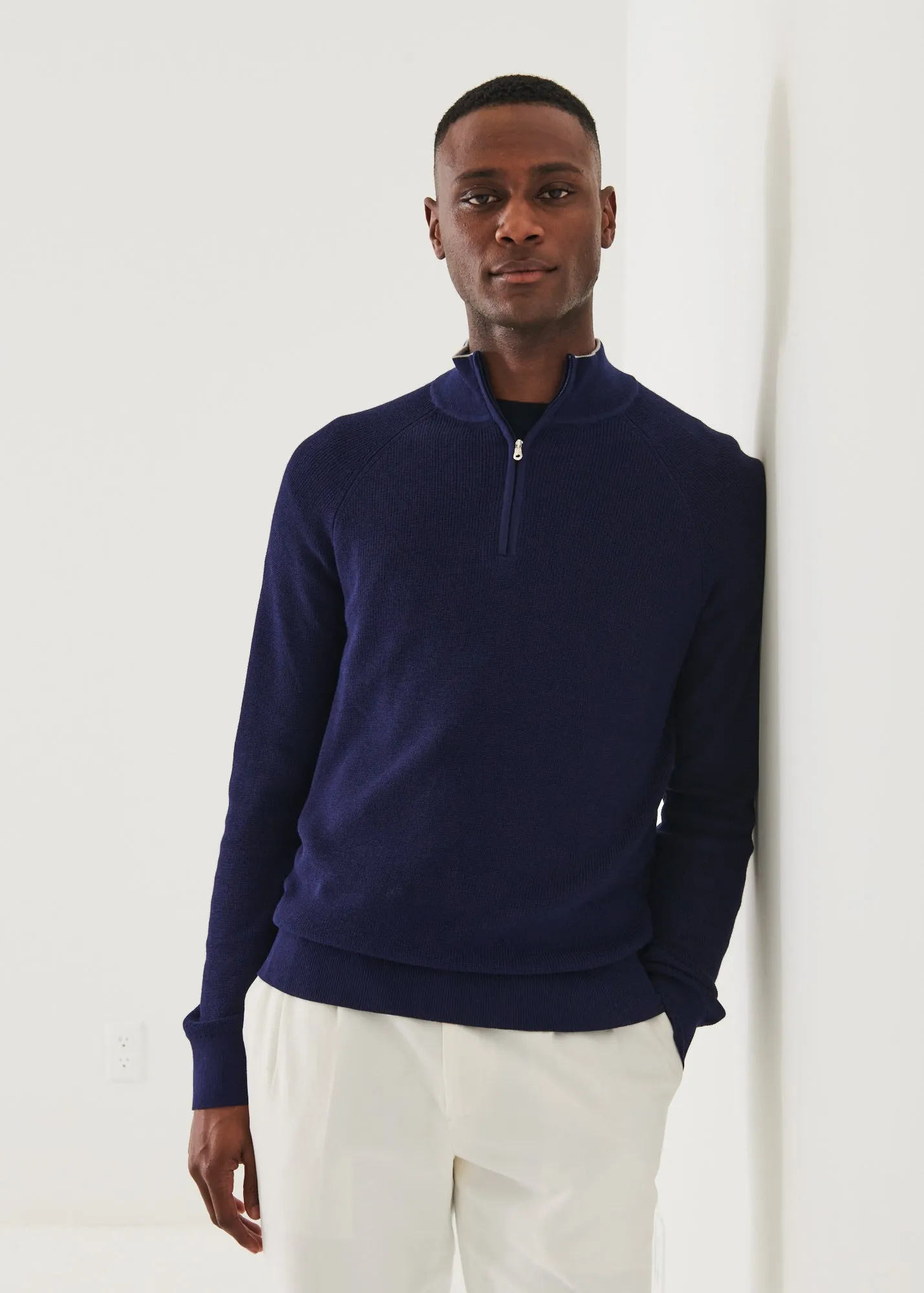 COTTON BLEND QUARTER ZIP