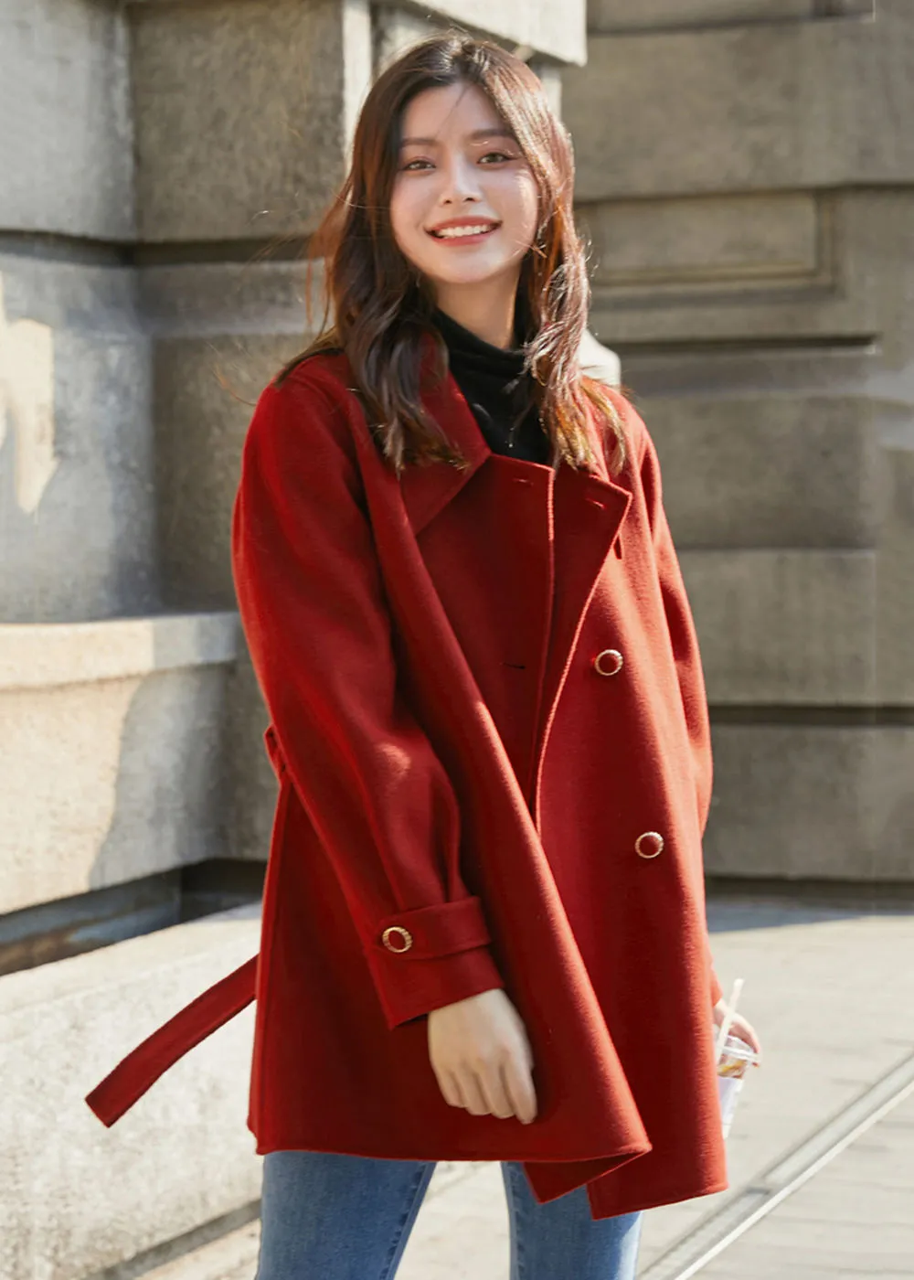 Aileen Belted Double Face Wool Coat