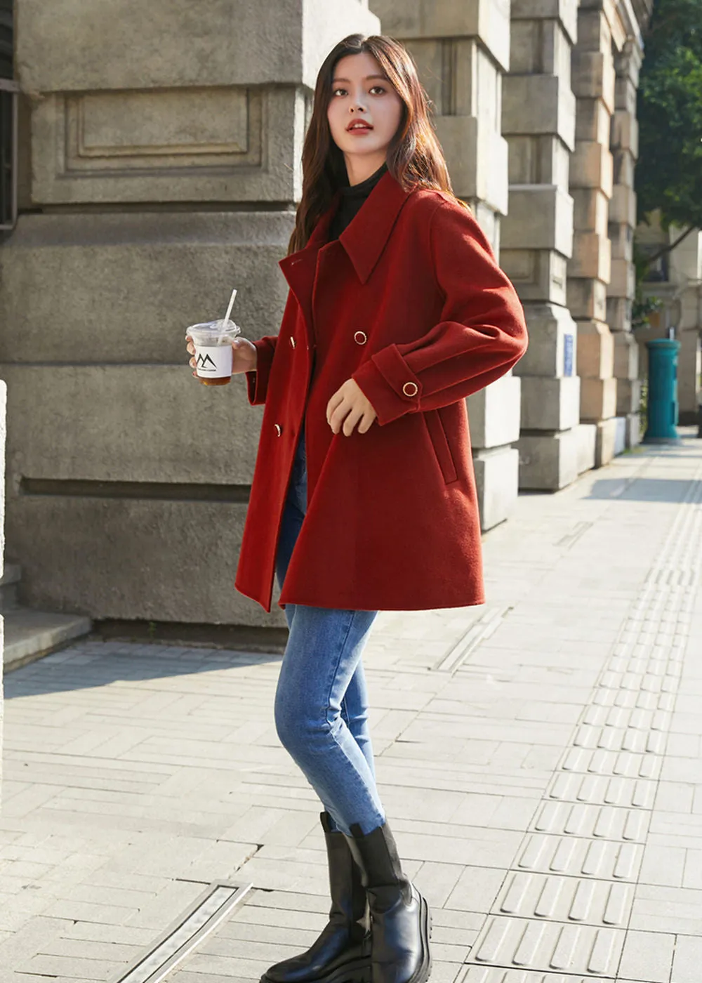 Aileen Belted Double Face Wool Coat