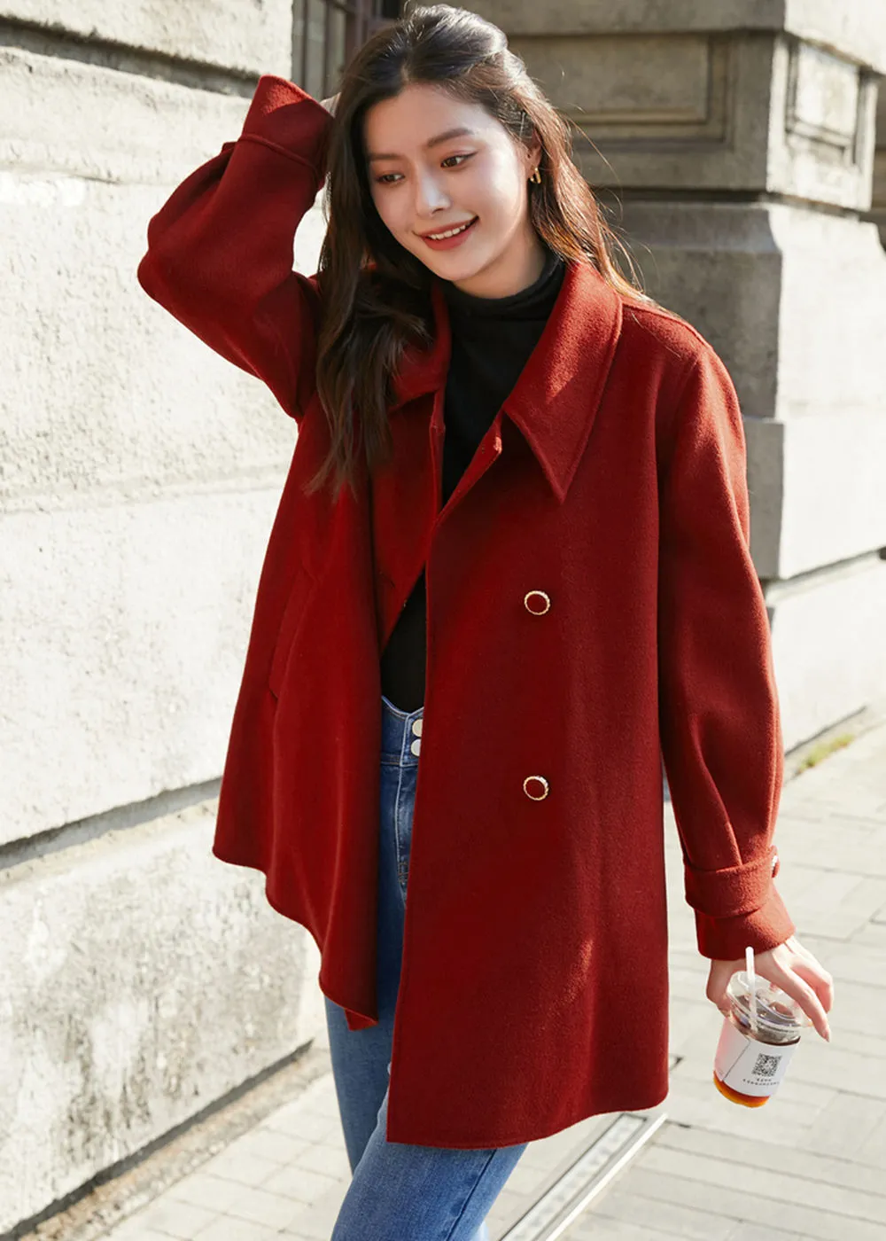 Aileen Belted Double Face Wool Coat