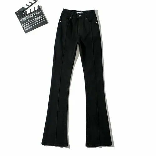 High Waist Hollow Flare Pants Denim Jeans