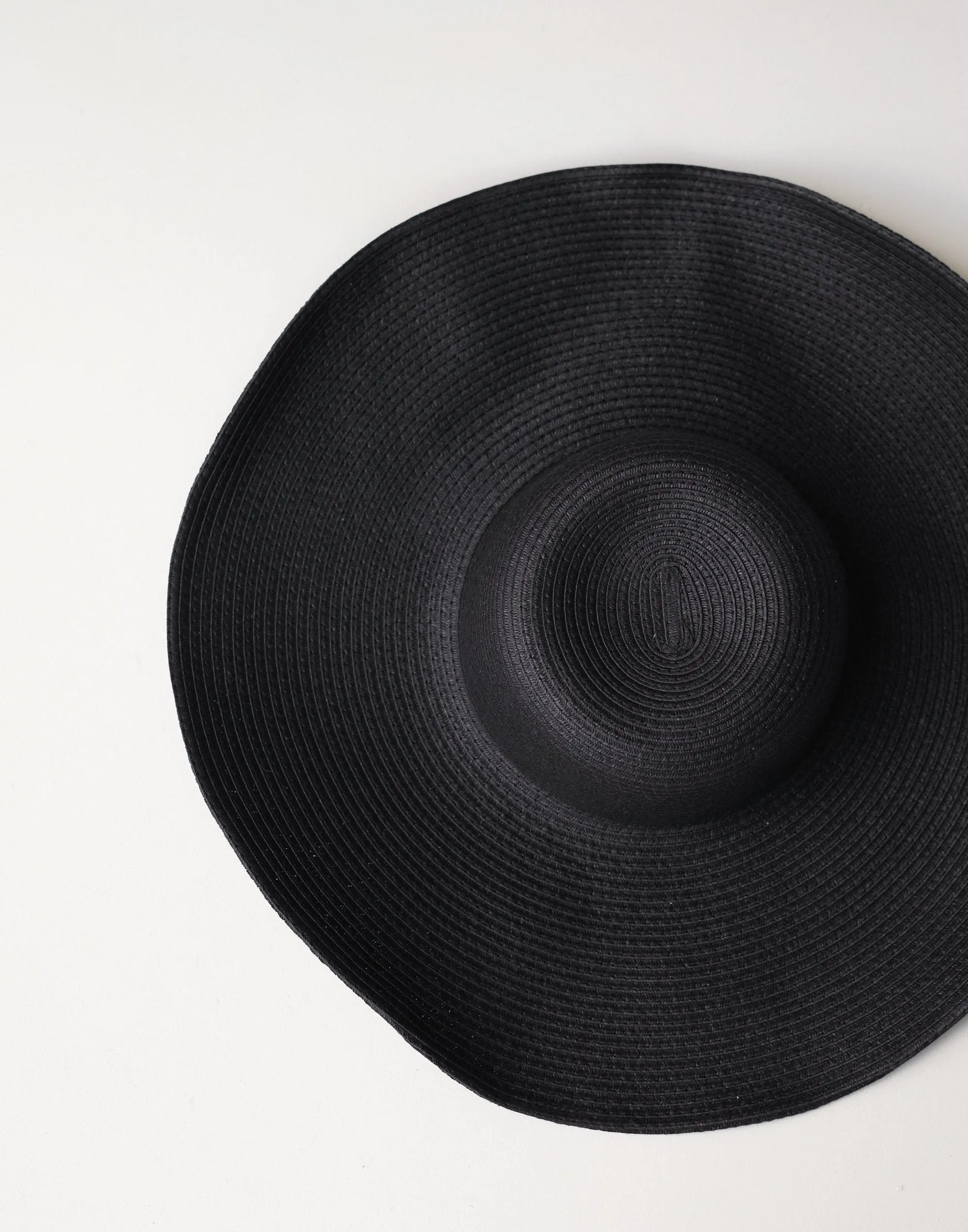 Sofia Wide Brim Straw Hat (Black)