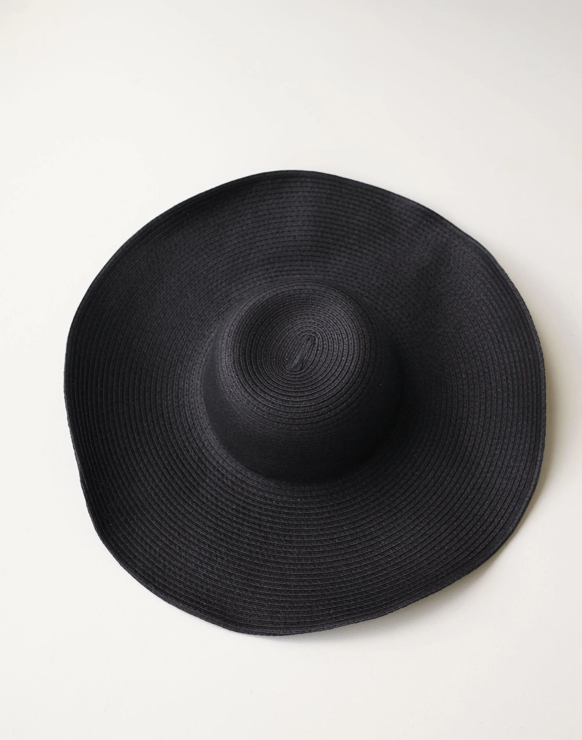 Sofia Wide Brim Straw Hat (Black)