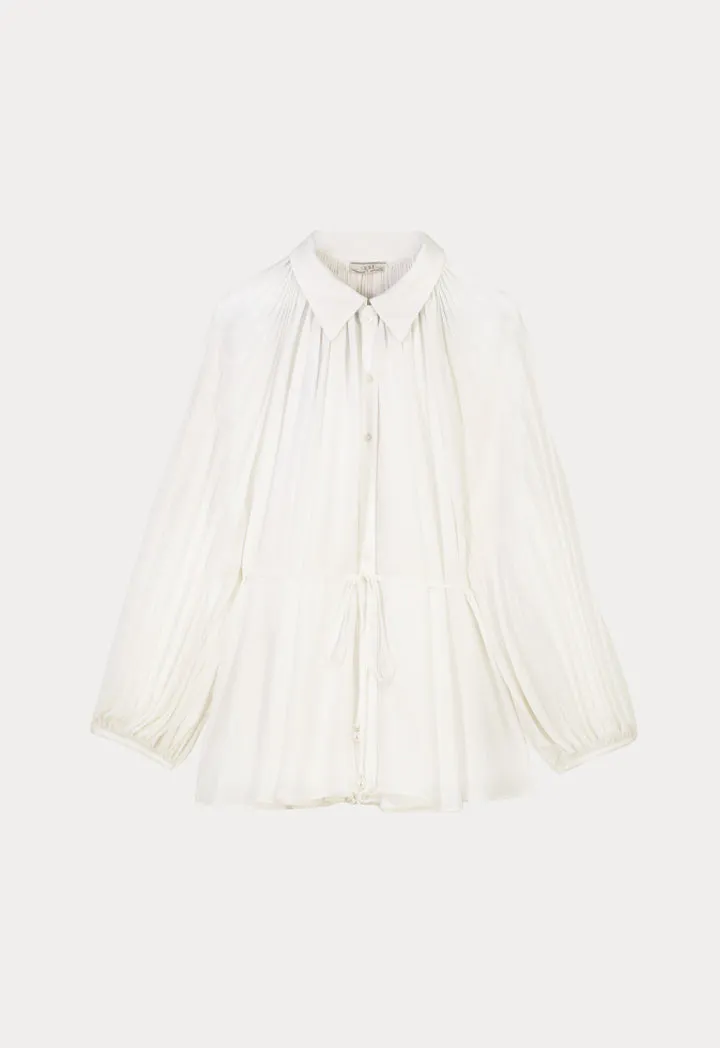 Solid Shirt With Pleated Details