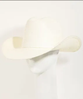 Straw Cowboy Hat - White