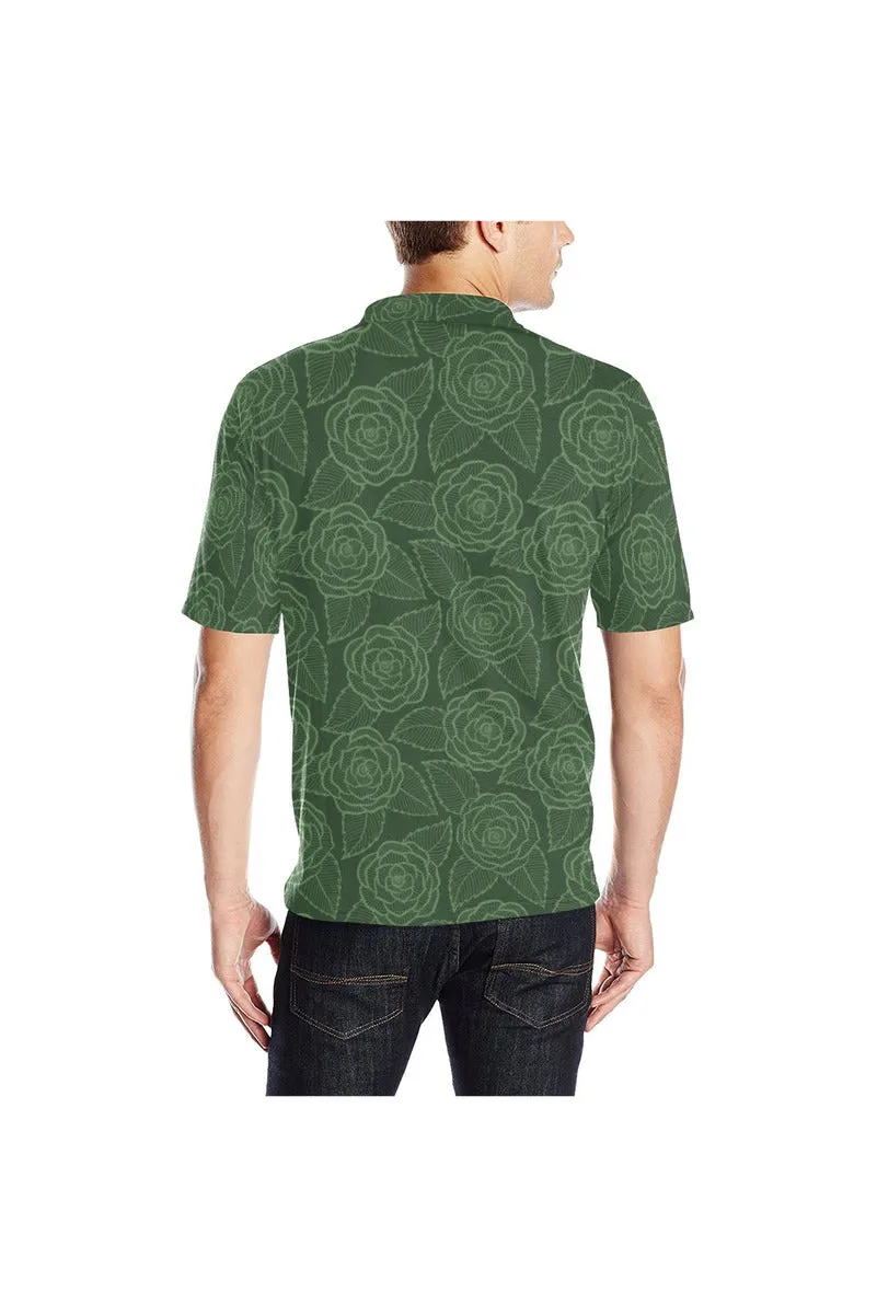 Rose Green Men's Polo Shirt