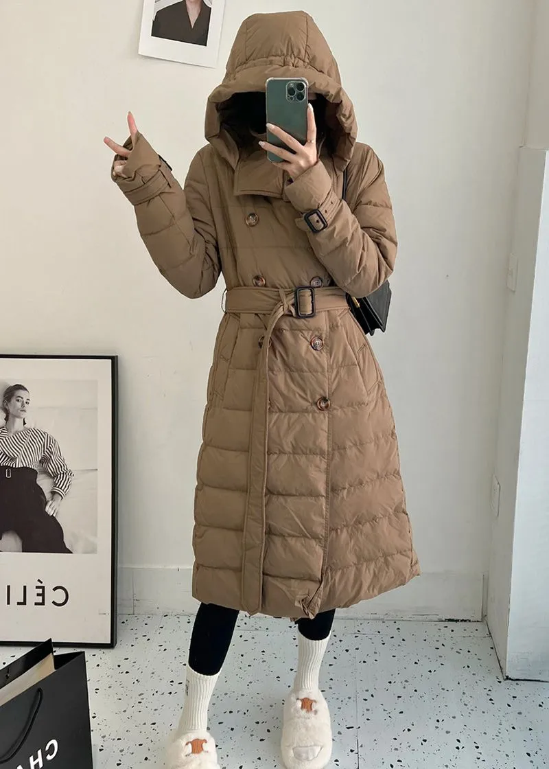 Laura Double Breasted Hooded Down Puffer Coat