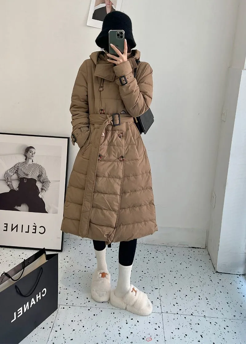 Laura Double Breasted Hooded Down Puffer Coat