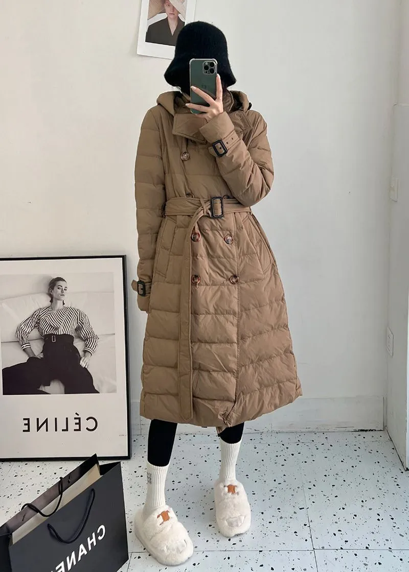 Laura Double Breasted Hooded Down Puffer Coat