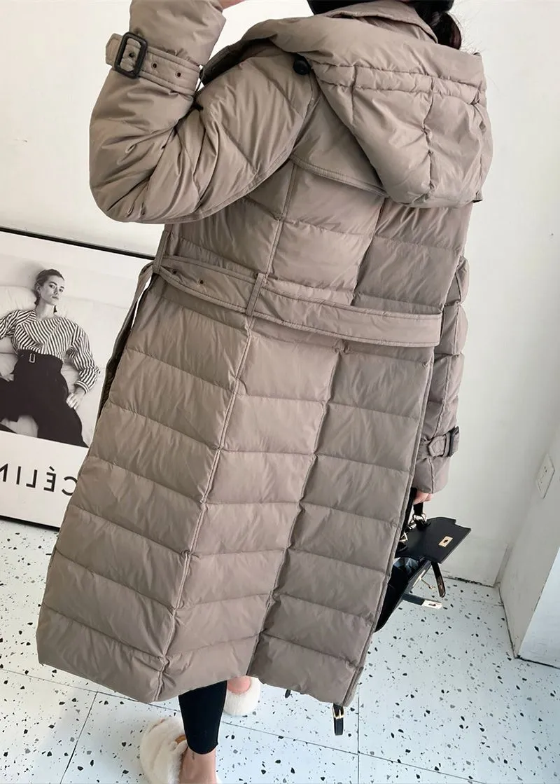 Laura Double Breasted Hooded Down Puffer Coat