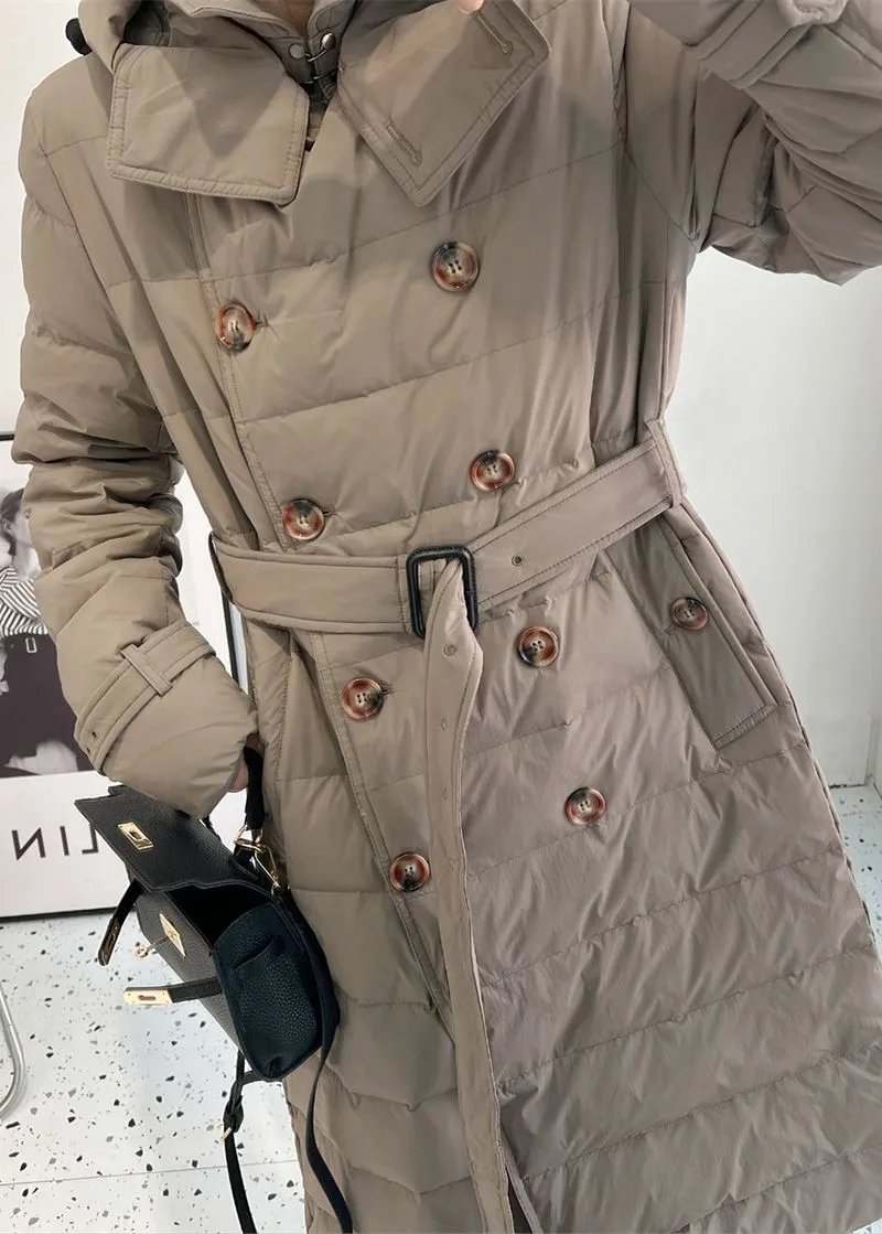 Laura Double Breasted Hooded Down Puffer Coat