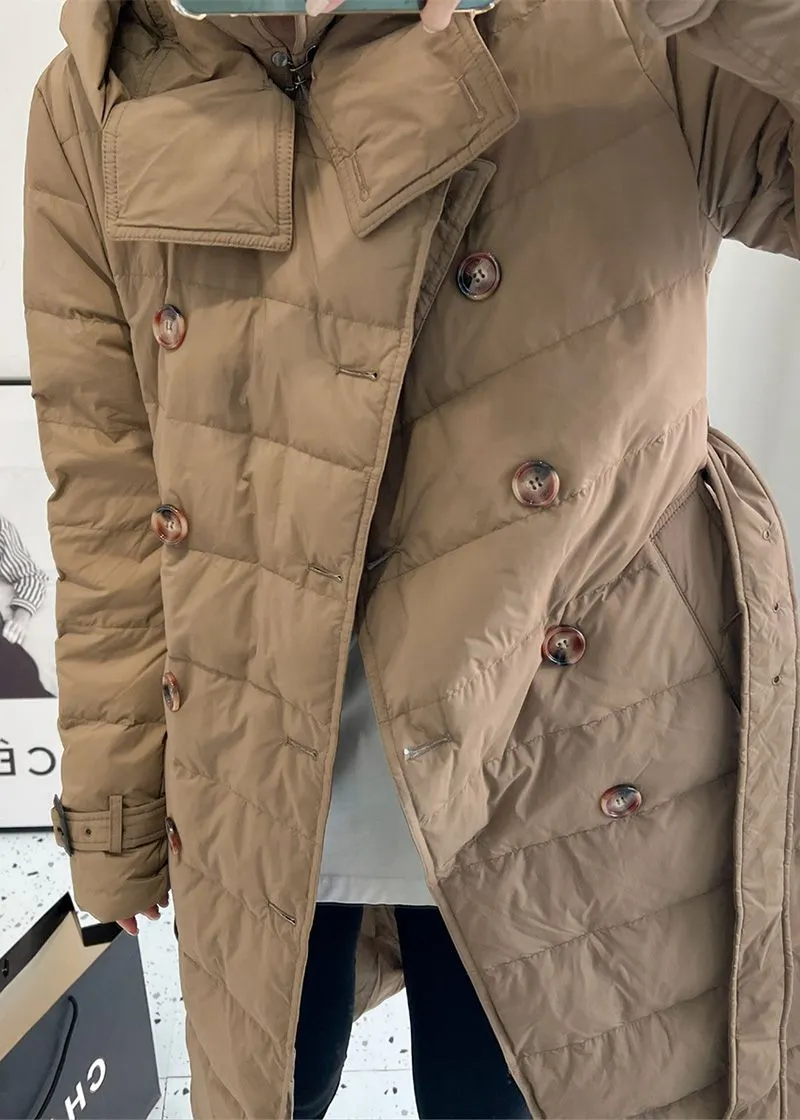 Laura Double Breasted Hooded Down Puffer Coat