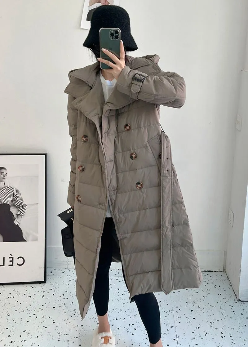 Laura Double Breasted Hooded Down Puffer Coat