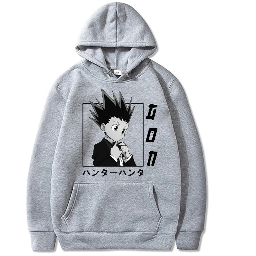 Aesthetic GON Hoodie  Hunter X Hunter Casual Japanese Anime Long Sleeves Loose With Pockets