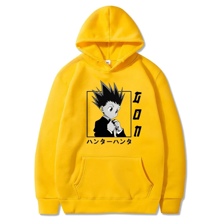 Aesthetic GON Hoodie  Hunter X Hunter Casual Japanese Anime Long Sleeves Loose With Pockets