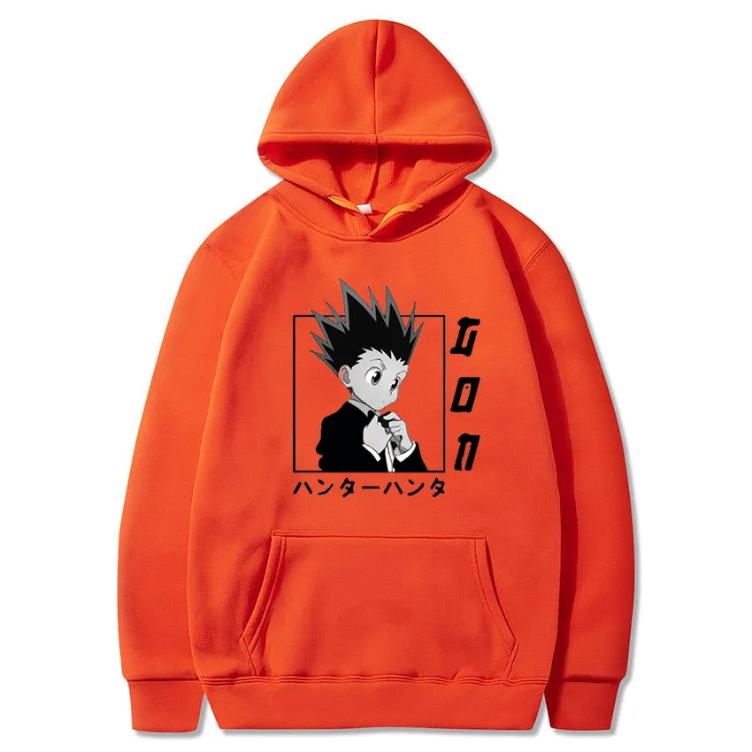 Aesthetic GON Hoodie  Hunter X Hunter Casual Japanese Anime Long Sleeves Loose With Pockets