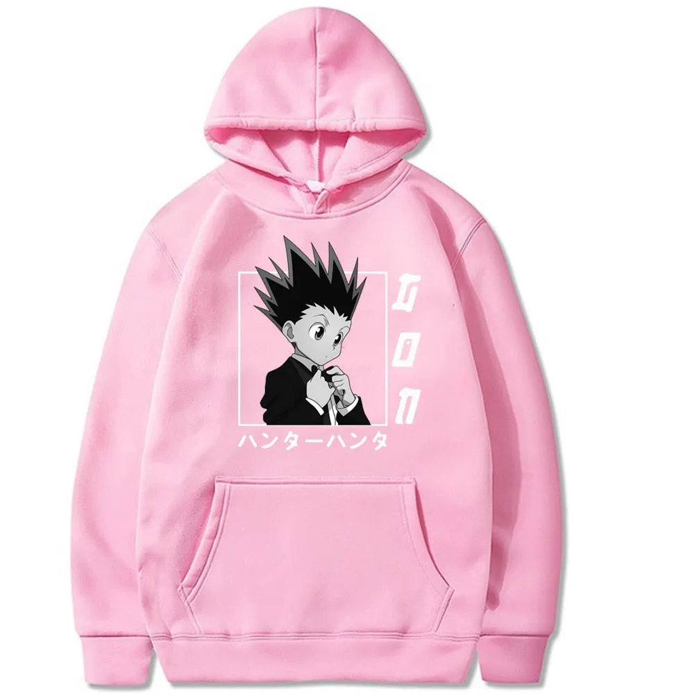 Aesthetic GON Hoodie  Hunter X Hunter Casual Japanese Anime Long Sleeves Loose With Pockets