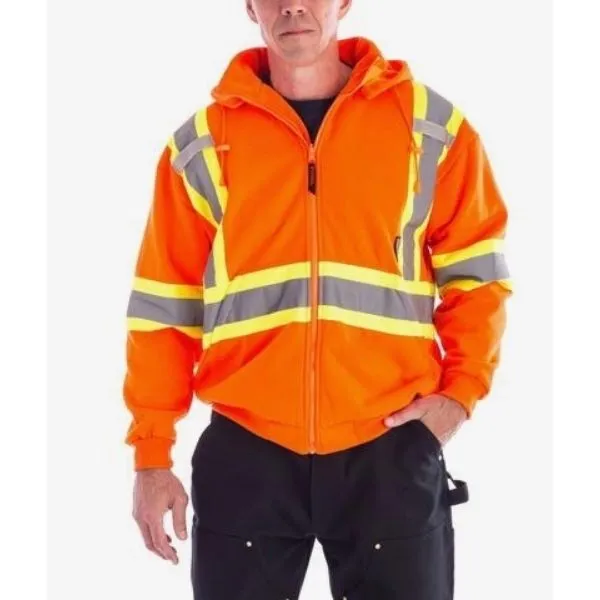 Terra Hi-Viz Polyester Fleece Work Hoodie 116506OR - Orange