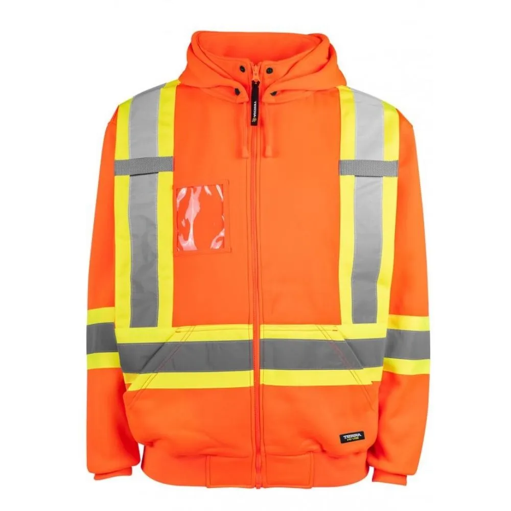 Terra Hi-Viz Polyester Fleece Work Hoodie 116506OR - Orange