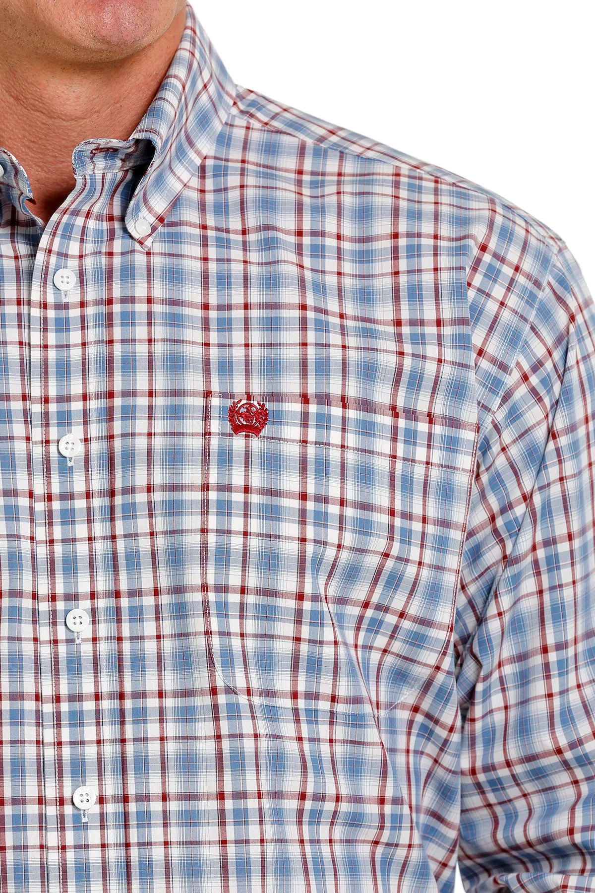 'Cinch' Men's Plaid Western Button Down - Cream