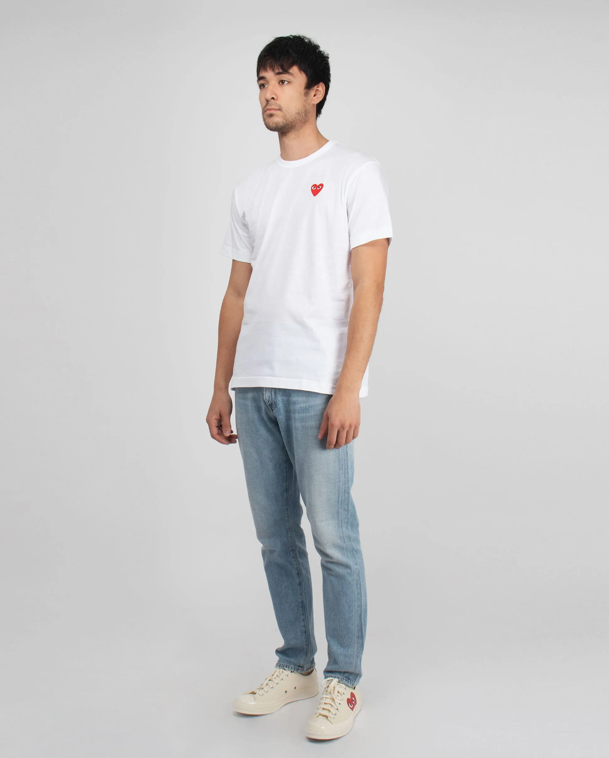 T108 RED HEART  T-SHIRT / WHITE