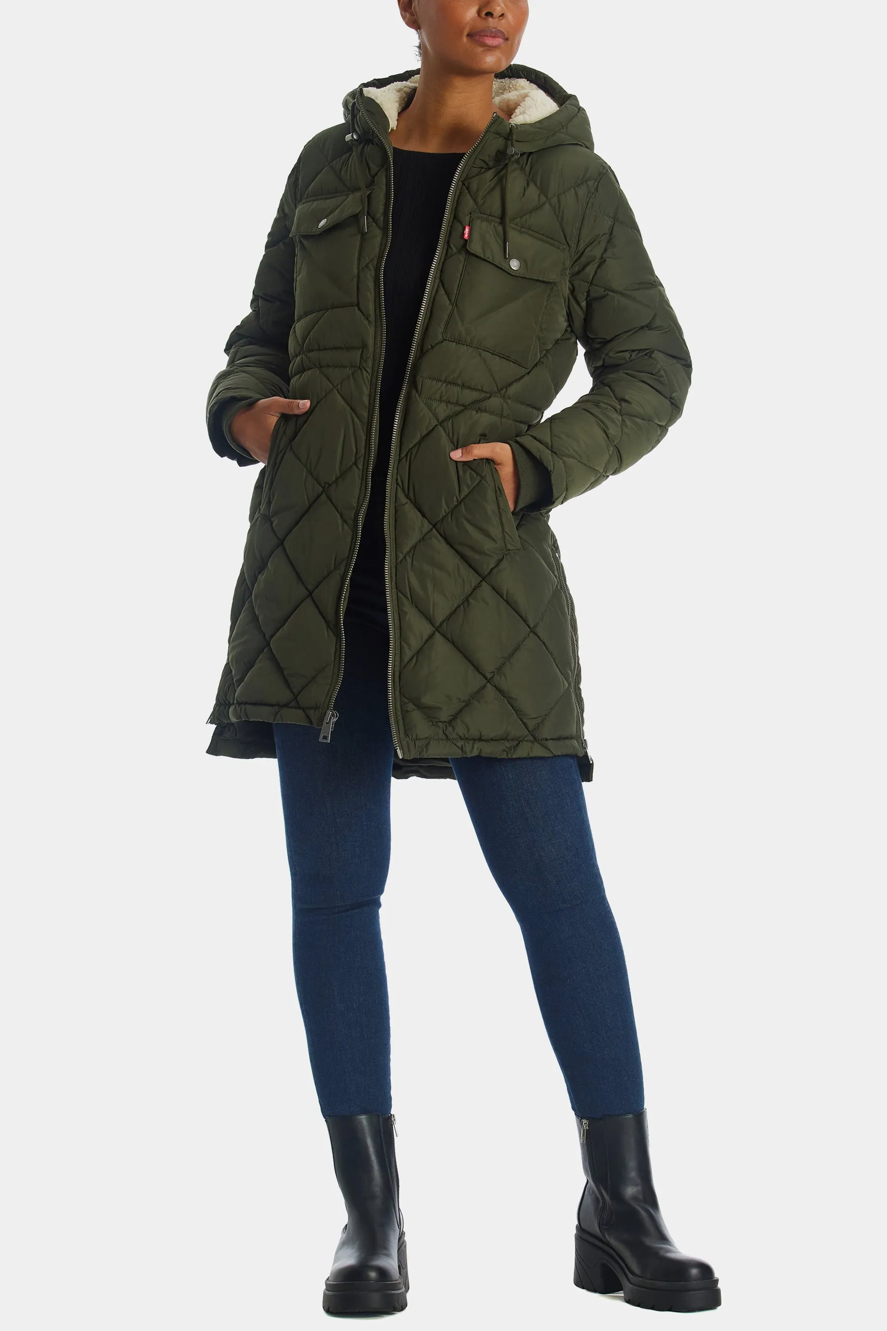 Sherpa Lined Quilted Parka