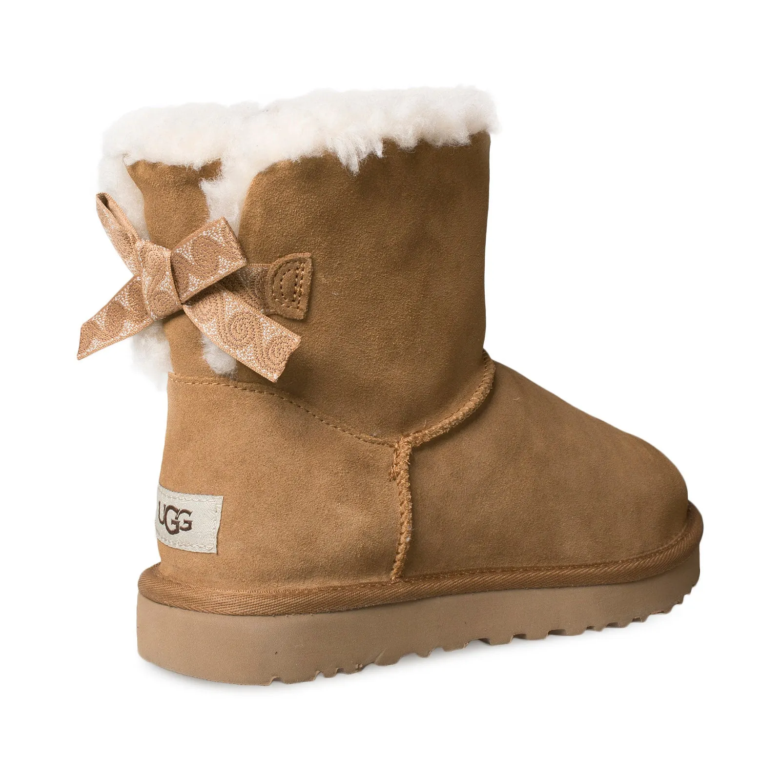 UGG Mini Bailey Bow Swirl Chestnut Boots - Women's