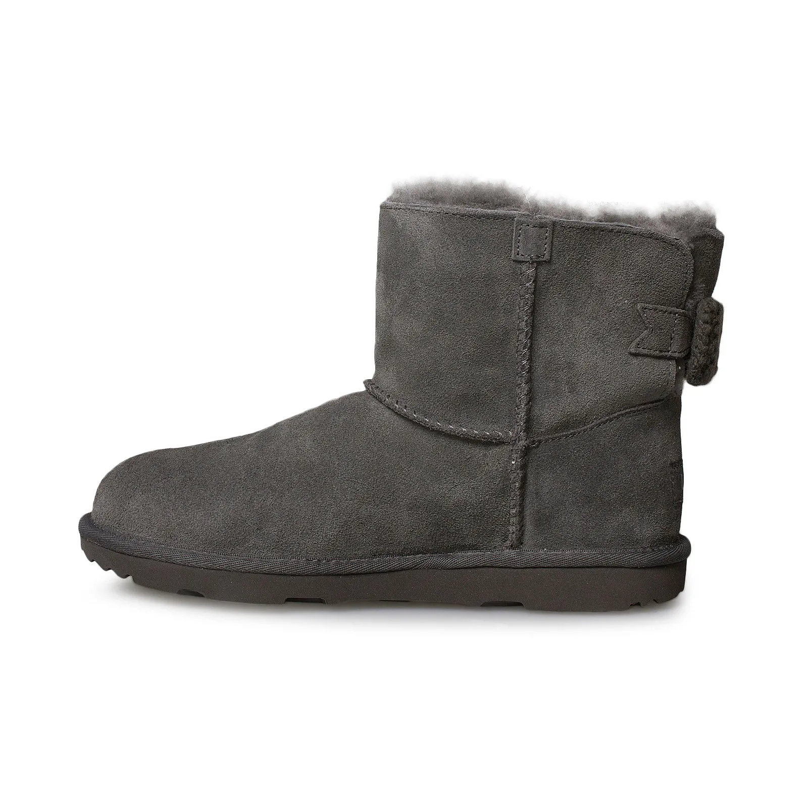 UGG Mini Bailey Knit Bow Charcoal Boots - Youth