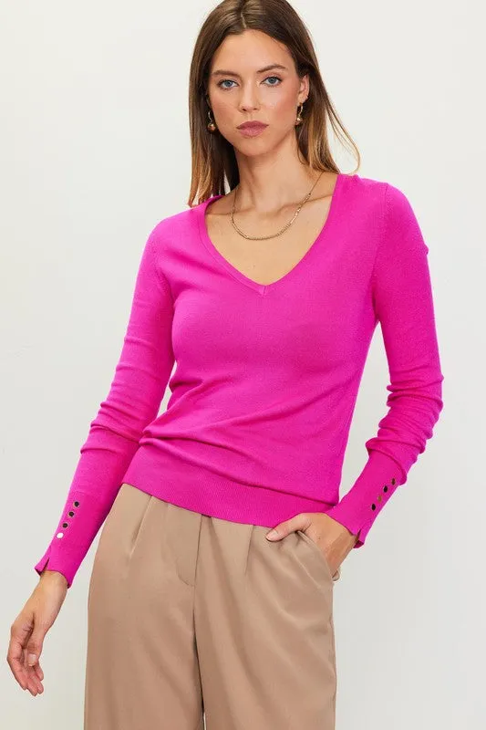 V-Neck Long Sleeve Sweater