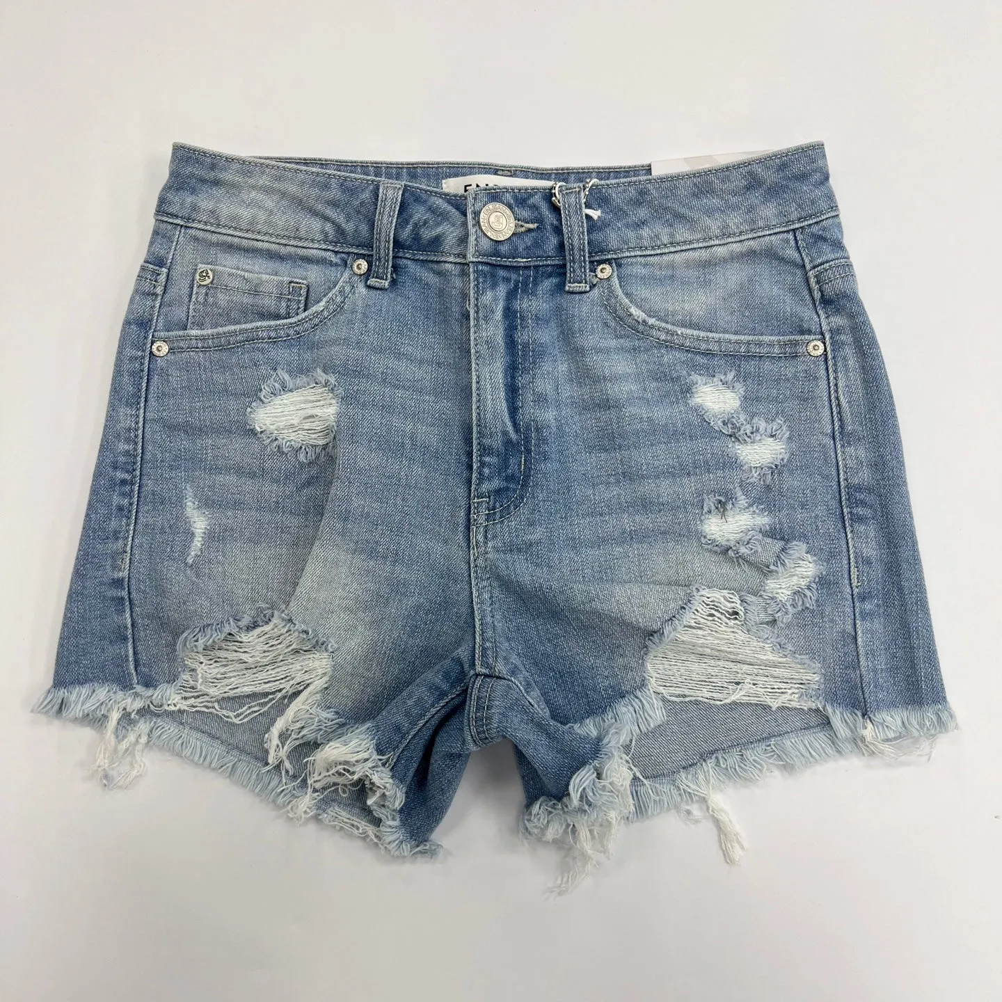 Super High Rise Destructed Mom Shorts