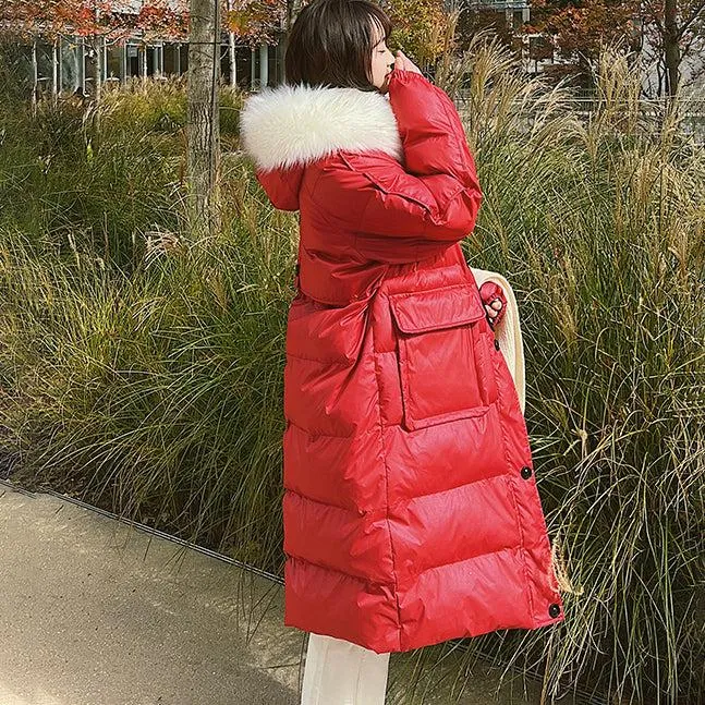 Hellen Fur Hooded Long Puffer Coat