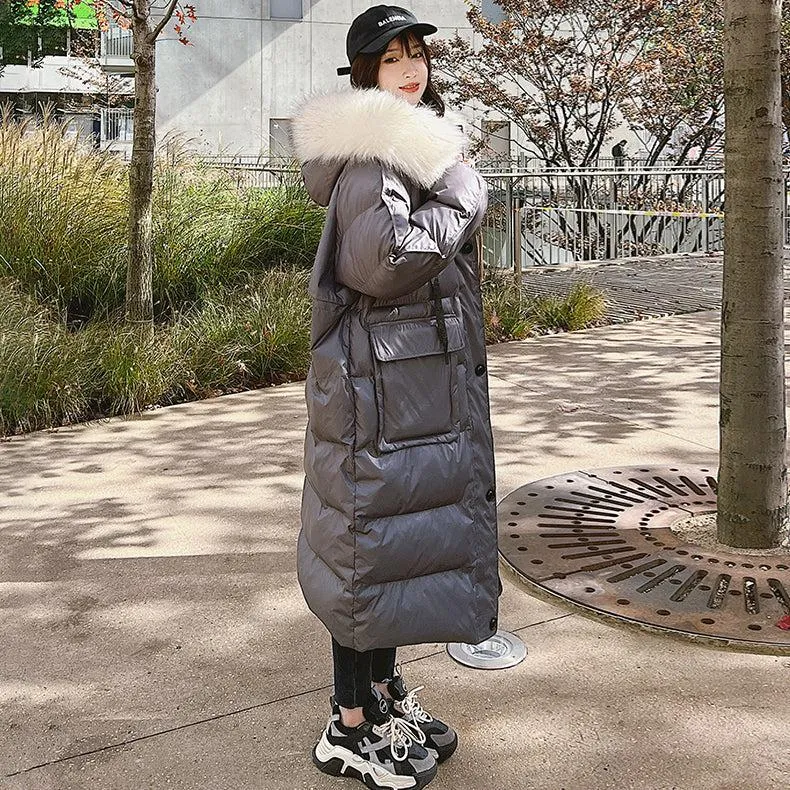 Hellen Fur Hooded Long Puffer Coat